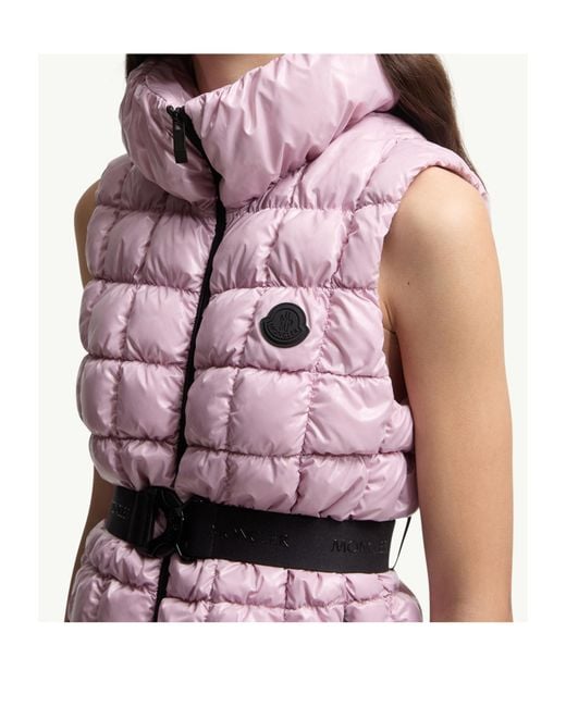 Moncler Pink Emilion Square-Quilted Down Gilet