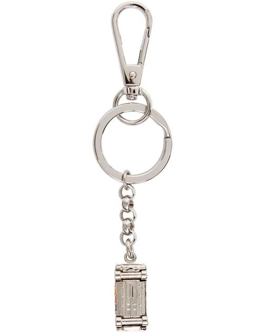 Paul Smith White Logo Keychain for men