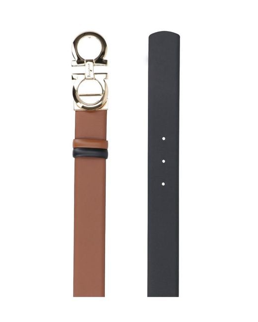 Ferragamo Brown Reversible Gancini Belt