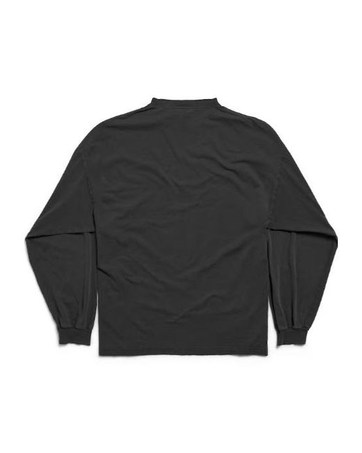 Balenciaga Gray Bb Icon Stencil Large Fit Long-Sleeved T-Shirt for men
