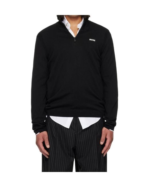 Boss Black Quarter Zipper Sweater for men