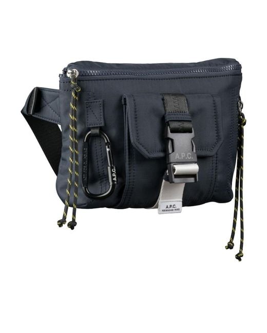 A.P.C. Blue Logo Patch Buckled Belt Bag for men
