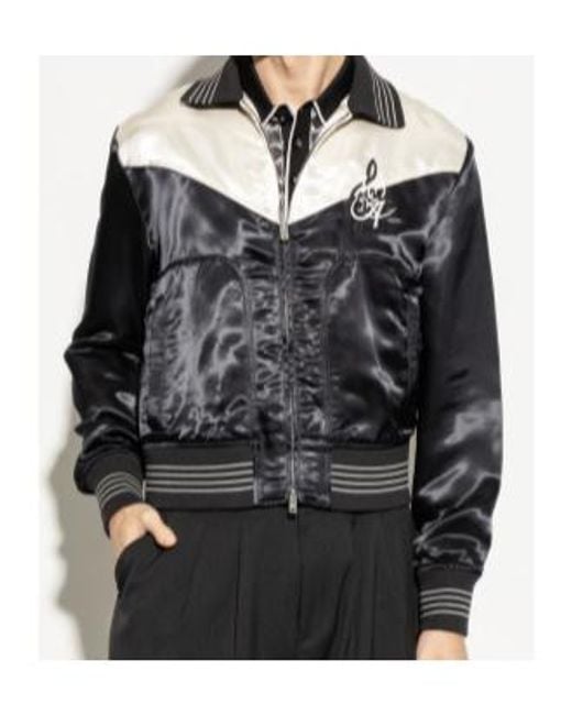 Amiri Black Logo Patch Bomber Jacket for men