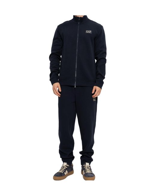 EA7 Blue Sweatshirt And Sweatpants Set for men