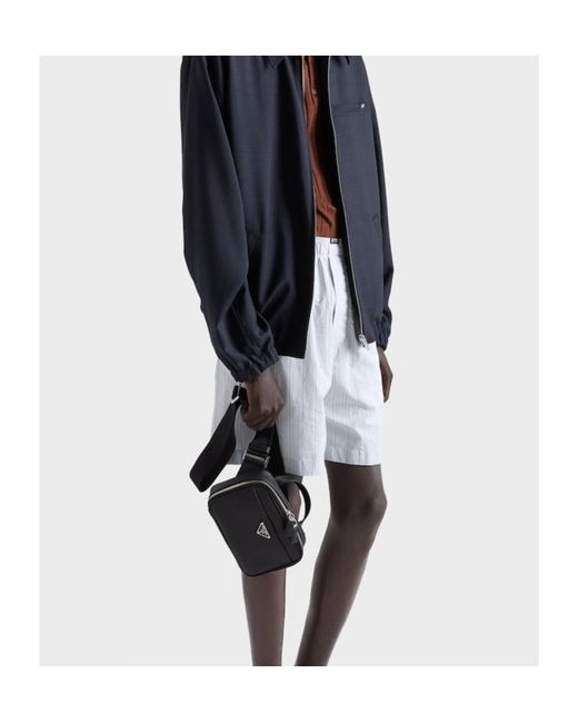 Prada Black Saffiano Leather Shoulder Bag for men