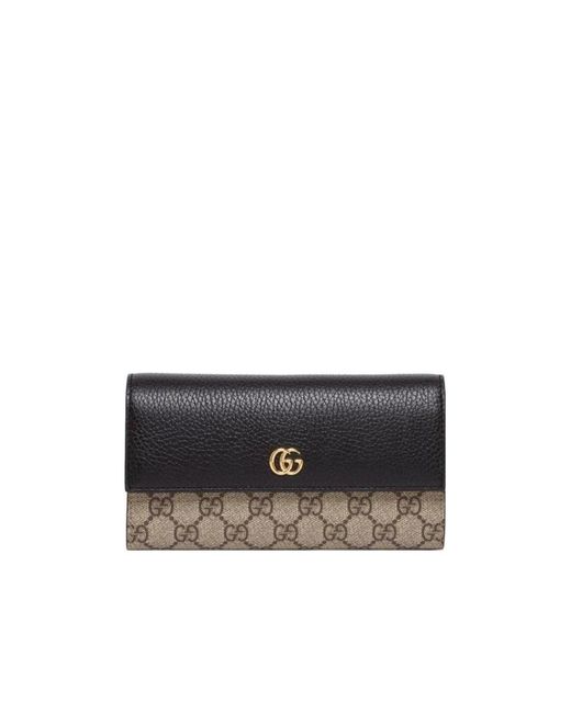 Gucci Black Gg Marmont Continental Wallet