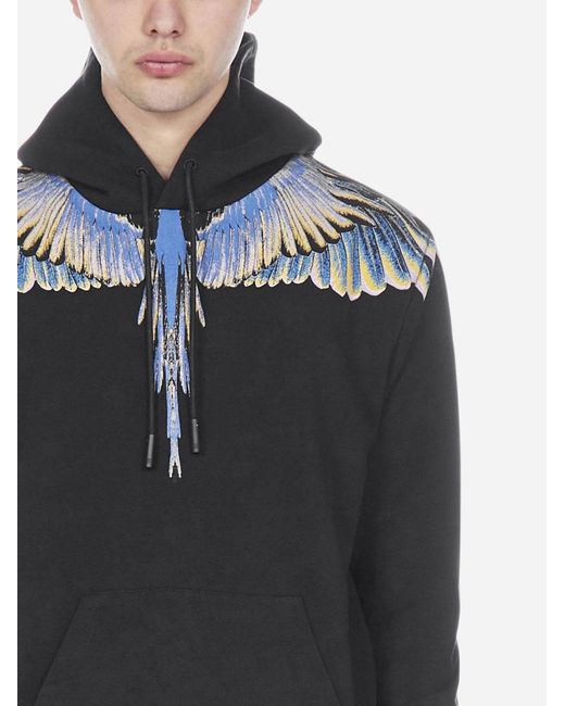 Marcelo Burlon Black Wings Print Hoodie for men
