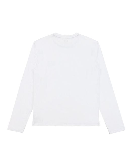 EA7 White Logo T-Shirt With Round Neck for men