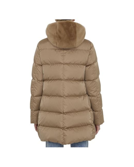 Herno Natural Hooded Quilted Down Coat