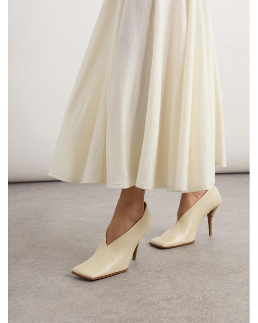 Alaïa White Square-Toe High Heels