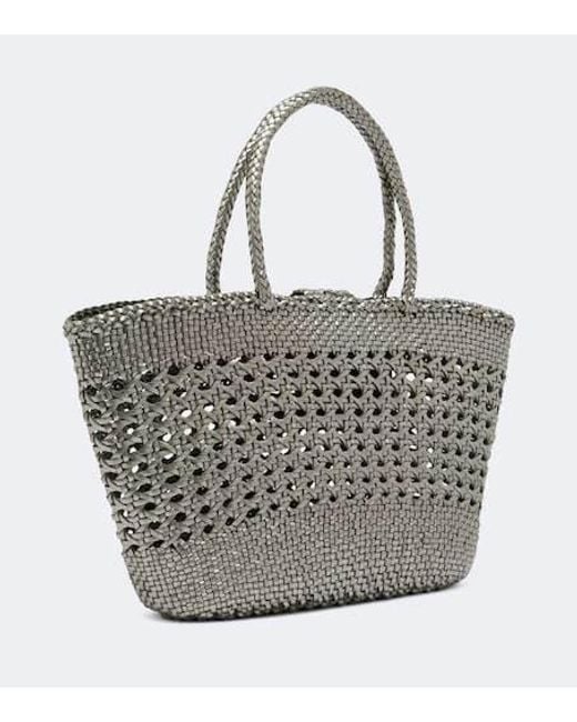 Rixo Gray X Dragon Diffusion Lucine Leather Tote Bag