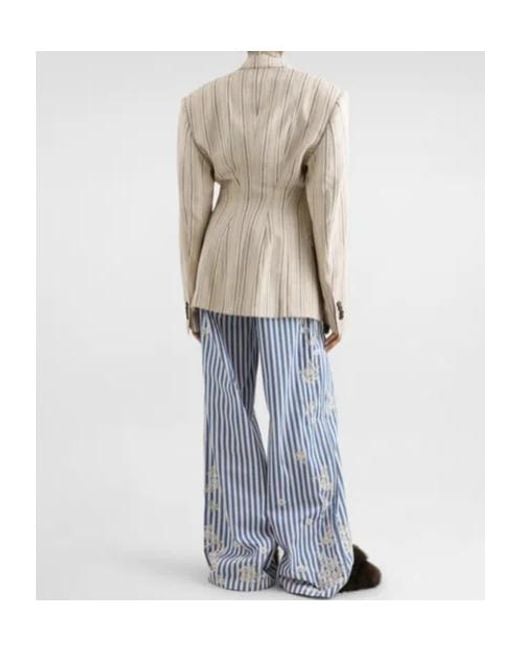 Dolce & Gabbana Natural Regimental Pinstriped Single-Breasted Jacket
