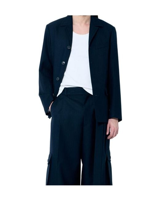 Dries Van Noten Blue Single Breasted Jacket for men