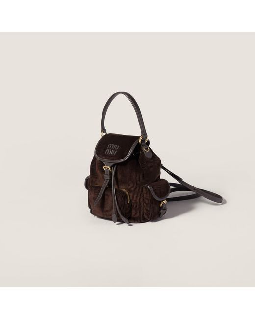 Miu Miu Black Corduroy Backpack