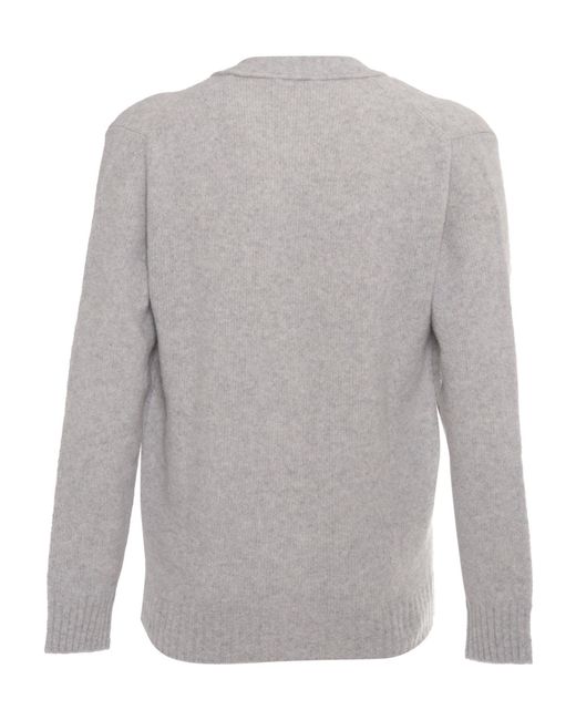 Kangra Cashmere Gray Kangra V-Neck Knitted Cardigan for men
