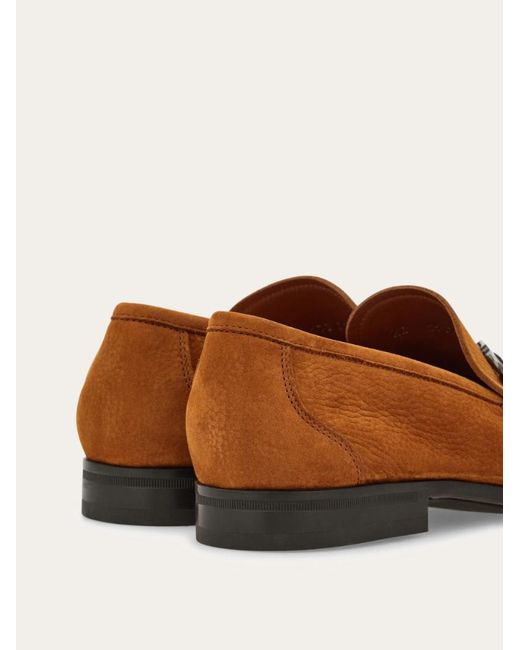 Ferragamo Brown Gancini Buckle Loafer for men