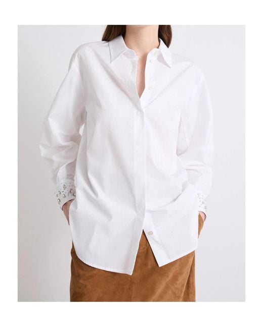 Marella White Embroidered Cotton Shirt
