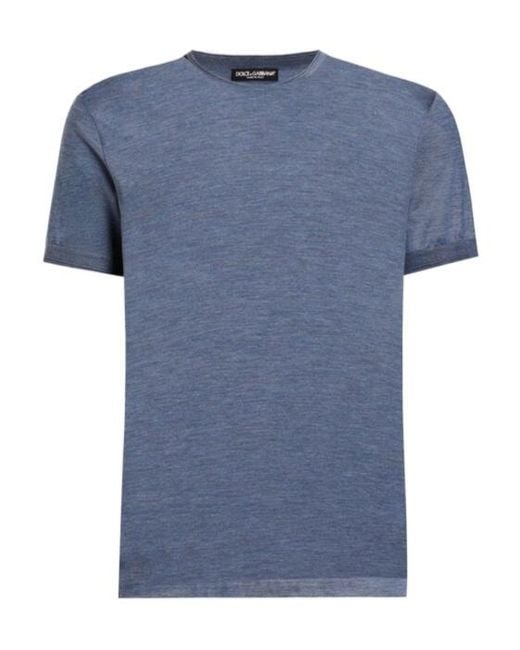 Dolce & Gabbana Blue Short-Sleeved T-Shirt for men