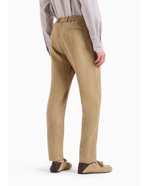 Emporio Armani Natural Belt Loop Casual Pants for men