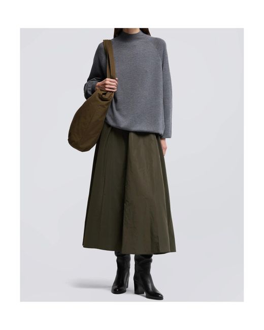 Aspesi Green Midi Skirt With Pleats