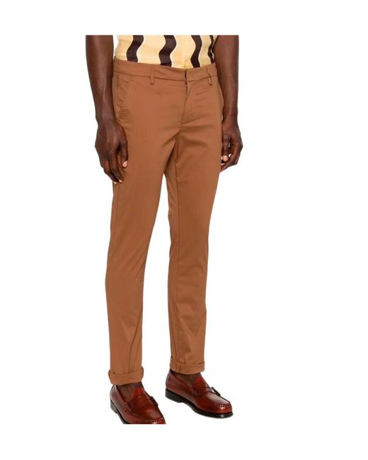Dondup Brown Gaubert Slim Chino Pants for men