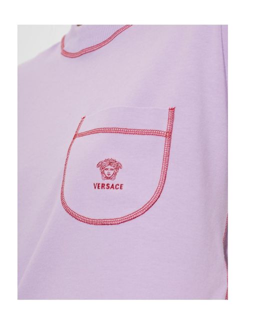 Versace Purple Crew-Neck T-Shirt