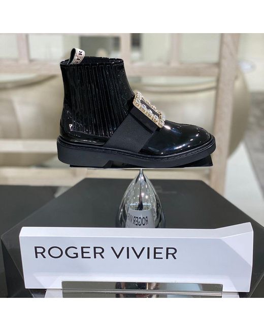 Roger Vivier Black Buckle Detailed Chelsea Boots