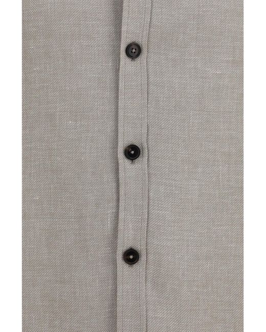 Zegna Gray Button-Front Overshirt for men