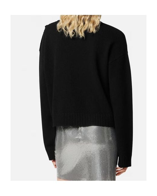 Versace Black Stand-Up Neck Knitted Jumper