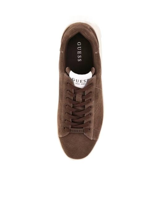 Guess Brown Elba Genuine Suede Sneaker for men
