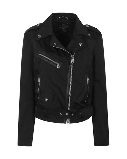 Ermanno Scervino Black Belted Biker Jacket