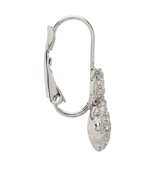 Vivienne Westwood White Logo Pendant Earrings