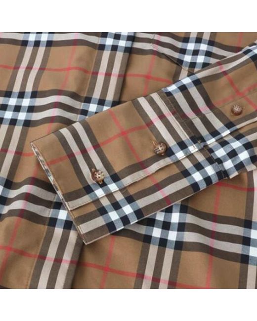 Burberry Multicolor Regular Fit Check Stretch Cotton Shirt