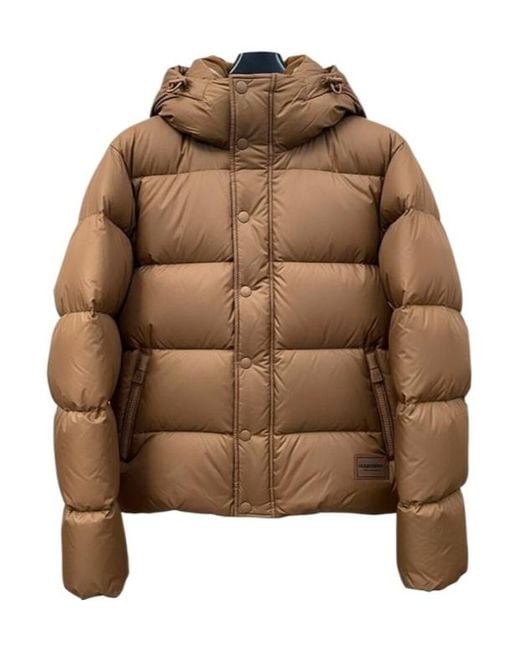 Burberry Brown Hooded Cotton-Padded Jacket for men