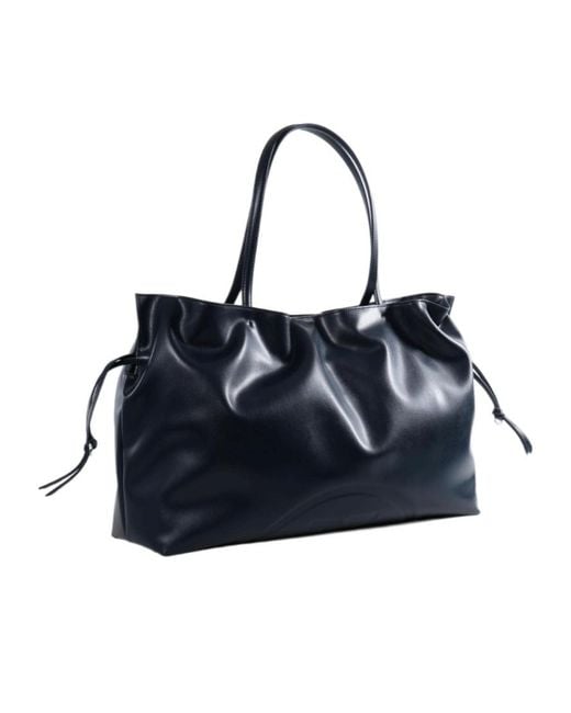Tory Burch Blue Ella Natuura Drawstring Tote Bag