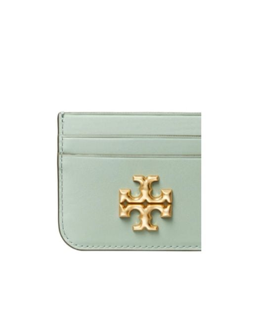 Tory Burch Green Logo-Motif Leather Wallet