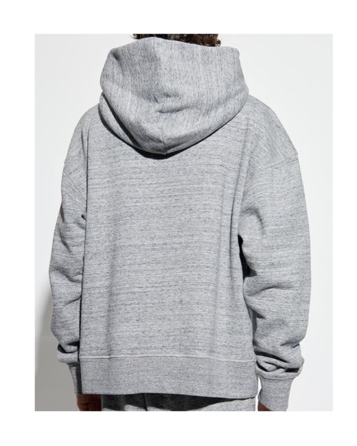 DSquared² Gray Logo Patch Hoodie for men