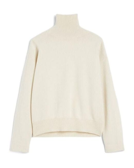 Jil Sander White High Neck Jumper