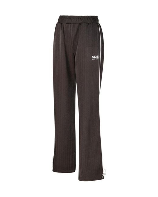Golden Goose Deluxe Brand Gray Logo Printed Track Trousers