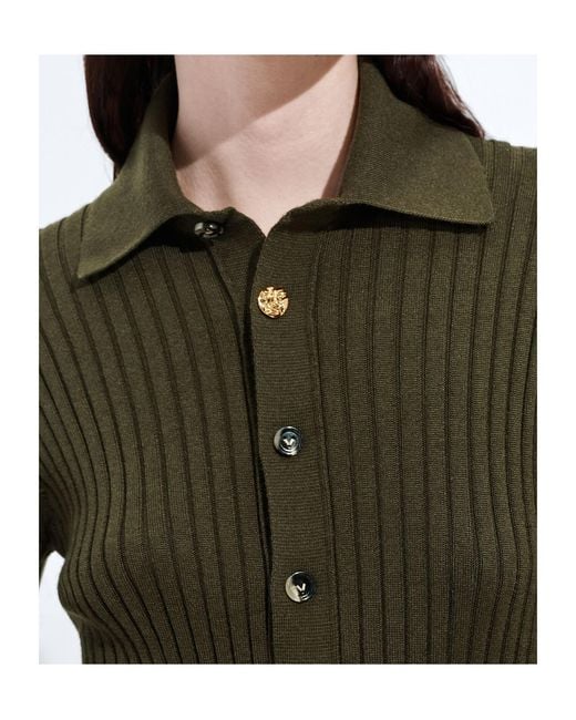 Bottega Veneta Green Ribbed Shirt