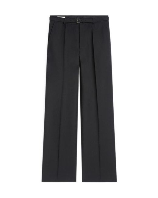 Dries Van Noten Black Belted Wool Pants for men
