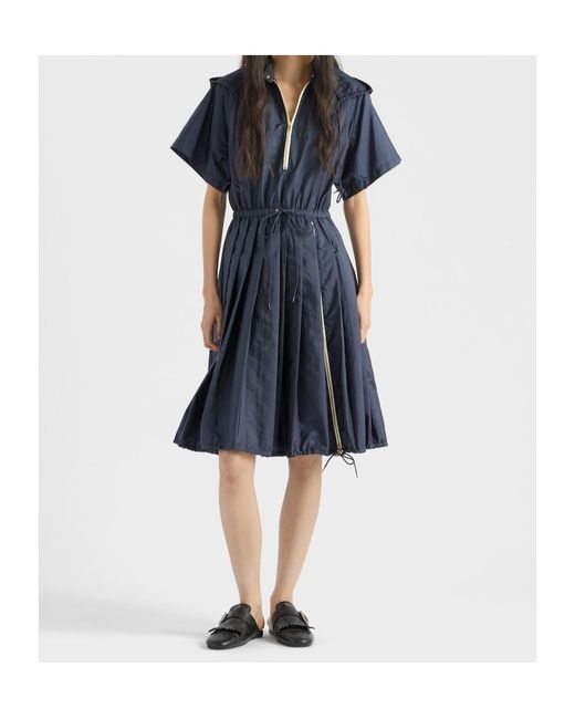 Prada Blue Light Re-Nylon Midi-Dress