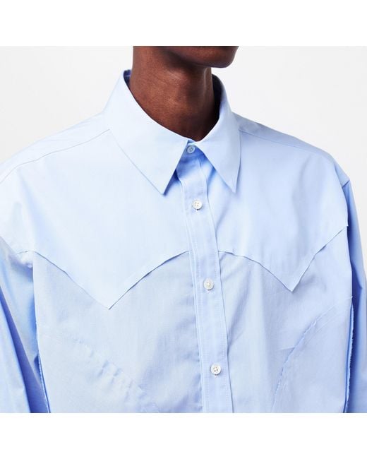 Maison Margiela Blue Light Collared Long-Sleeve Shirt for men