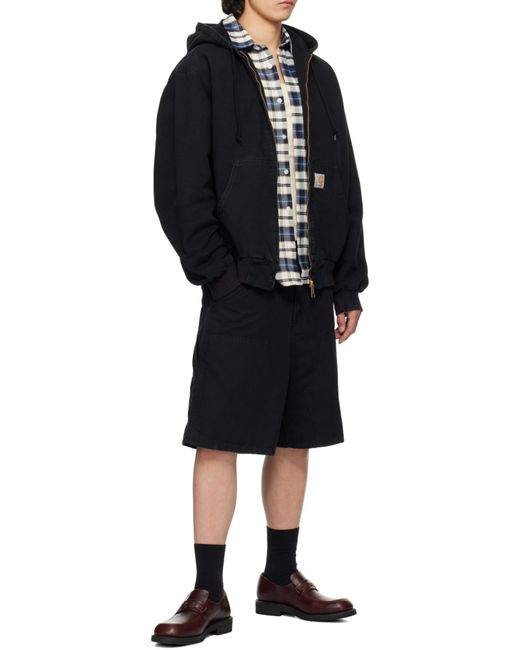 Carhartt Black Double Knee Relaxed Fit Shorts for men