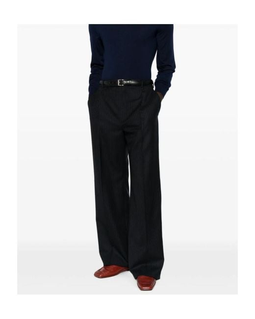 Saint Laurent Black Casual Pants With Belt Loops for men