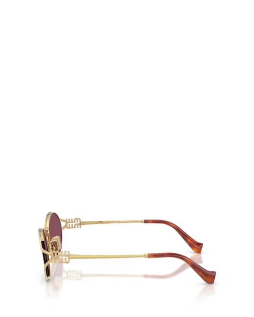 Miu Miu Pink Round-Frame Sunglasses