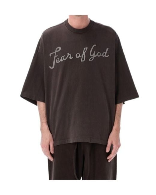 Fear Of God Black Short-Sleeved T-Shirt for men