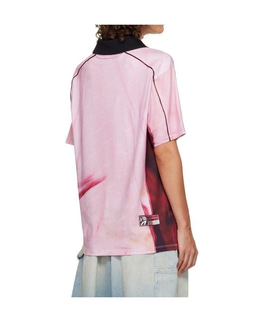 ANDERSSON BELL Pink Printed Soccer Jersey T-Shirt