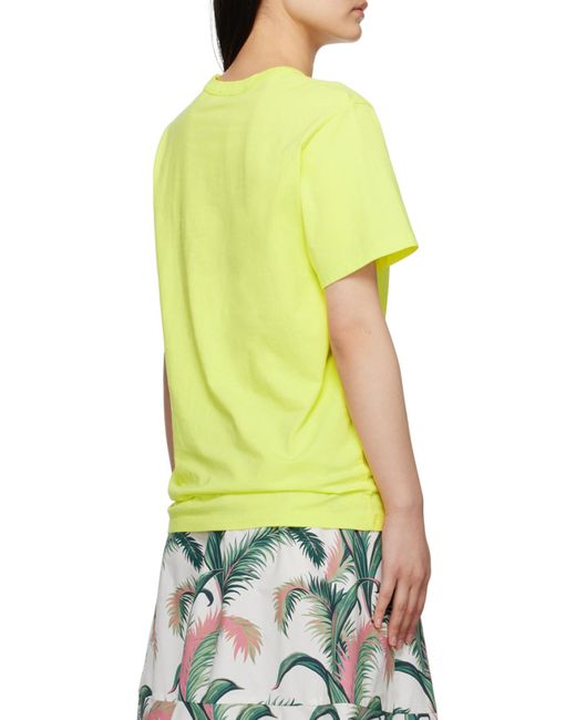 Maison Kitsuné Yellow Maison Kitsuné Fox Patch Crewneck T-Shirt for men