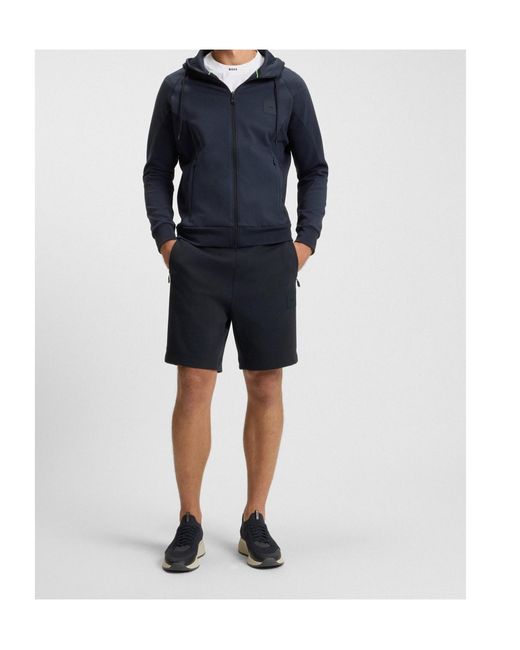 Boss Blue Logo-Patch Shorts for men